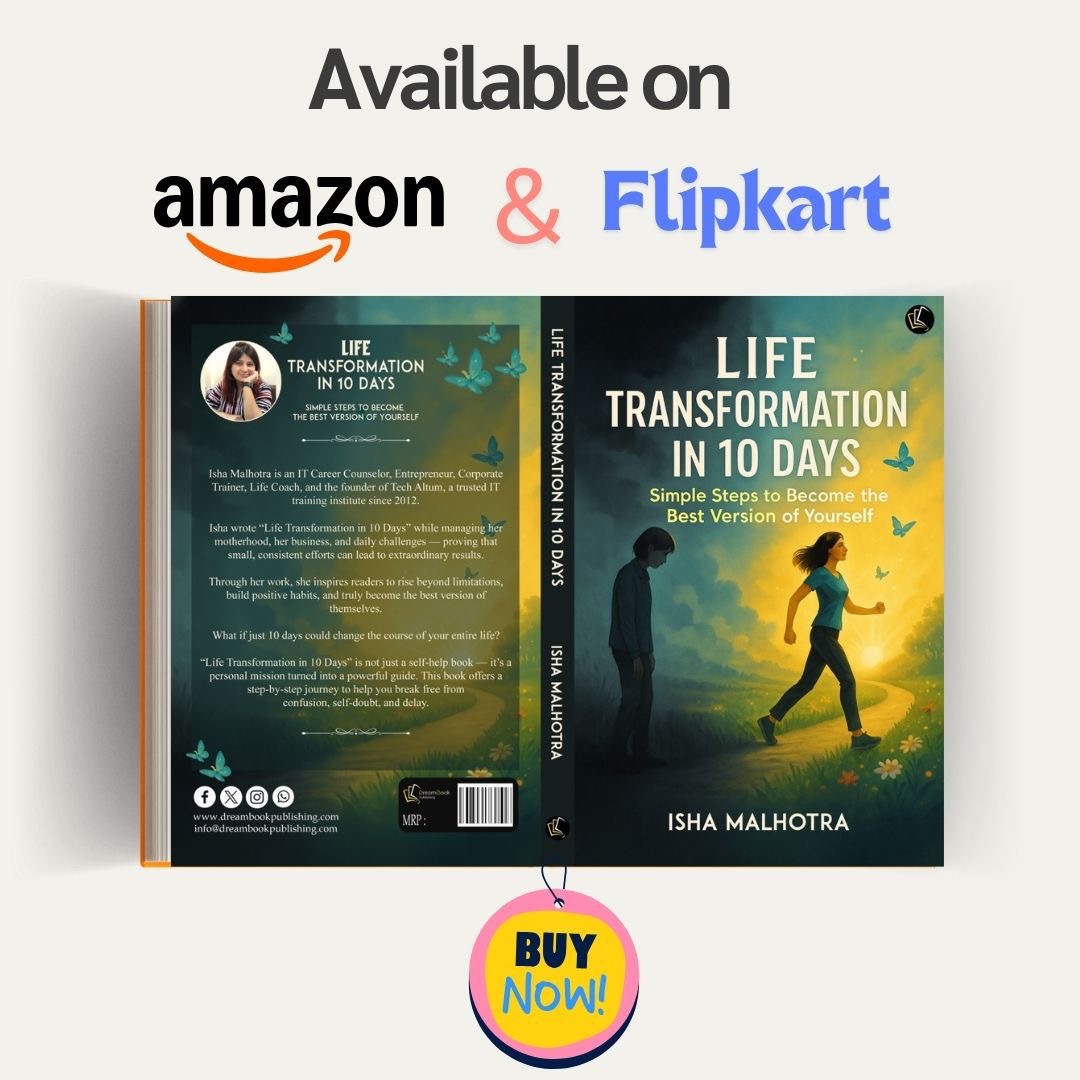 Cover of Isha Malhotra's book 'Life Transformation in 10 Days'